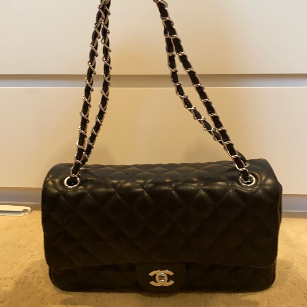 Black quilted bag